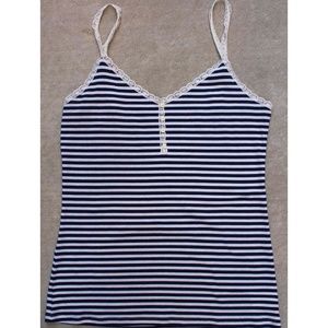Lacy Old Navy Camisole Top  Navy & White Stripe